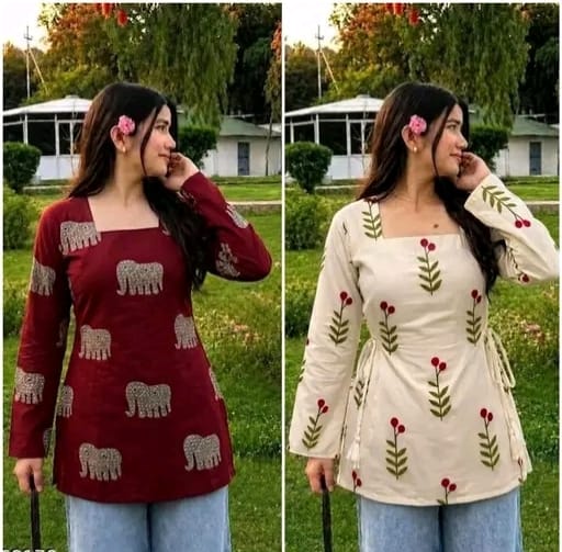 Bell sleeve short kurti - Image 1