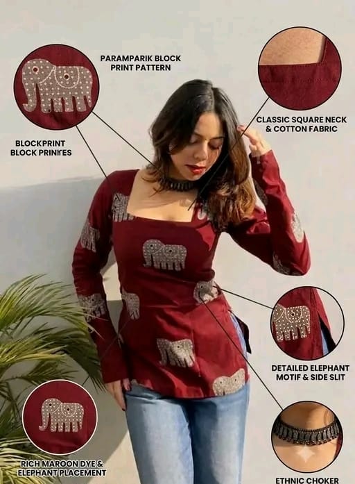 Bell sleeve short kurti - Image 3