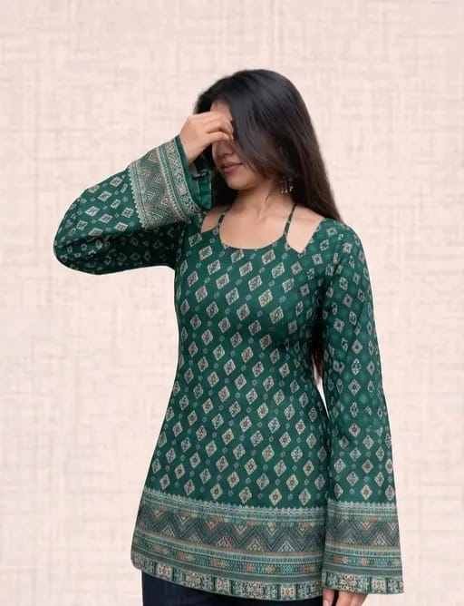 Trendy printed fancy tie-up kurti - Image 2