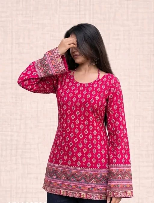Trendy printed fancy tie-up kurti - Image 5
