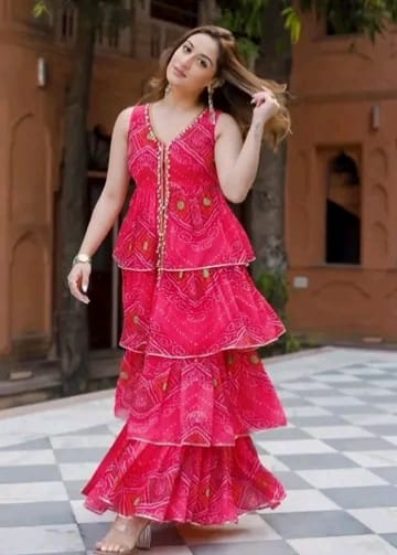 Bandhani kurti with pant - Image 1