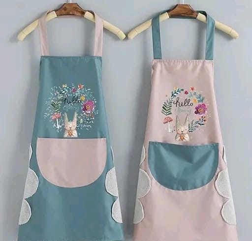 Kitchen apron cute bear with center pocket hand towel - Image 1