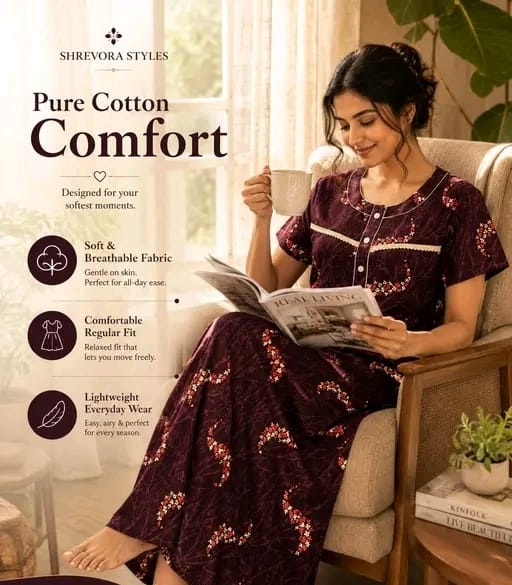 Cotton nighty women - Image 6