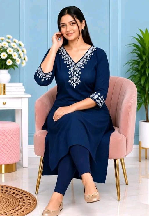 Rayon embroidered kurti - Image 2