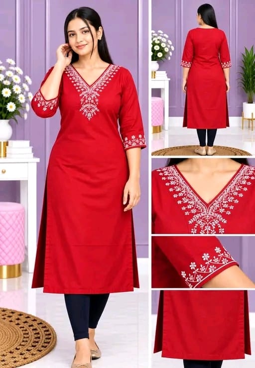 Rayon embroidered kurti - Image 3