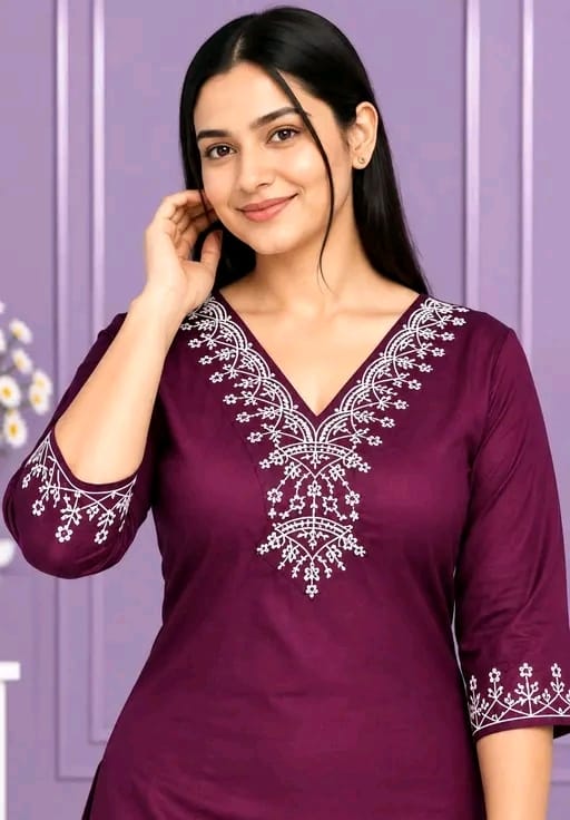 Rayon embroidered kurti - Image 5