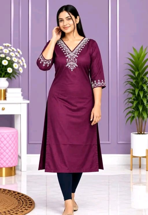 Rayon embroidered kurti - Image 6