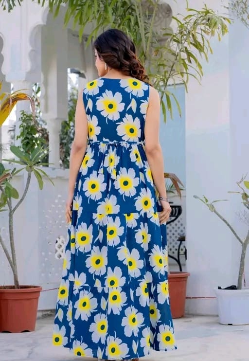 Anarkali flower printed embroidery - Image 4