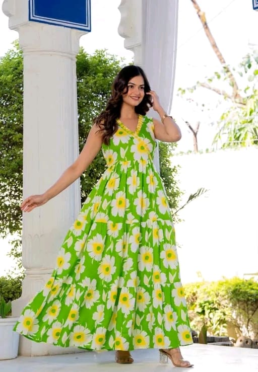 Anarkali flower printed embroidery - Image 6