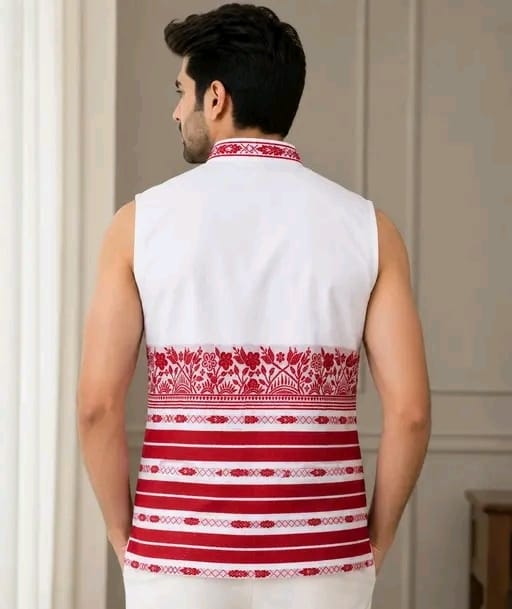 White red tribal jocket for men - Image 2