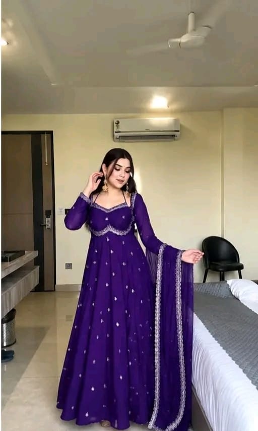 Embroidered anarkali gown - Image 1