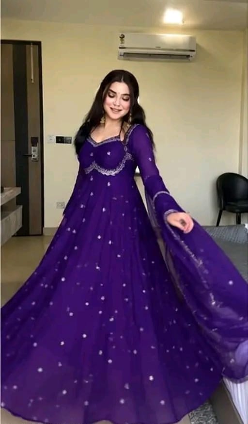 Embroidered anarkali gown - Image 2
