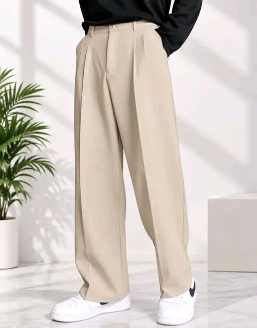 Men's Relaxed fit Lycra blend formal Baggy - Image 1