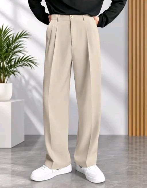 Men's Relaxed fit Lycra blend formal Baggy - Image 2
