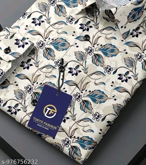 Button stylish premium printed shirt for men - Image 1