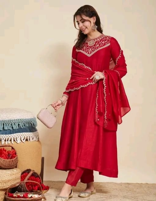 Embroidered anarkali suit - Image 1